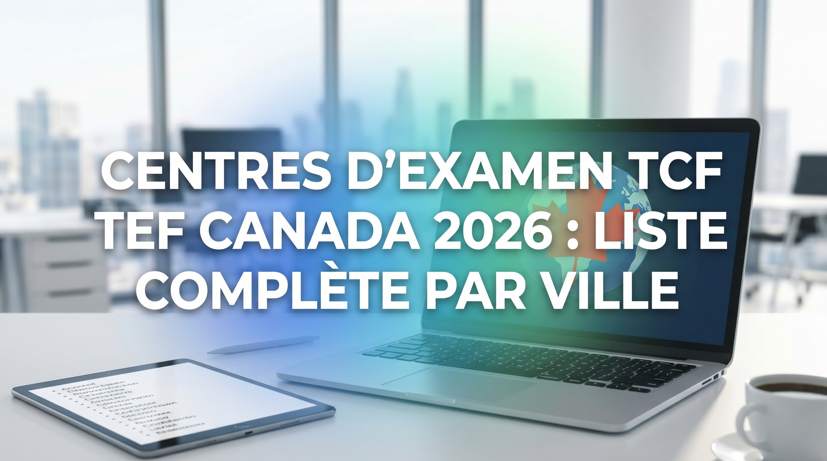 Image de couverture – Centres d'examen TCF TEF Canada 2026 : liste complète par ville